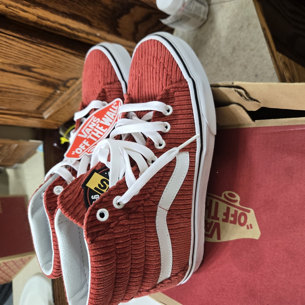 Vans Red and White Women's Sneakers